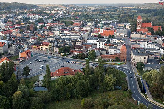 Nowe Miasto Lubawskie, panorama na miasto od strony S. EU, PL, Warm-Maz. Lotnicze.